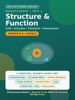 Biology Unit 1: Cell Structure & Function | Labs & Activities | NGSS HS-LS1 | NY