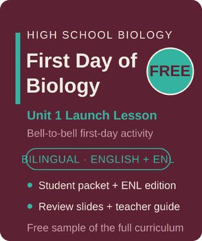 FREE Biology First-Day Launch Lesson | Unit 1 Sampler | Bilingual ENL