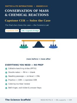Conservation of Mass & Chemical Reactions | Matter Unit Capstone CER 6-8